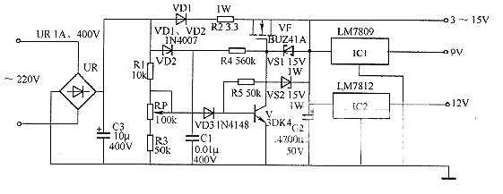 場效管直流穩(wěn)壓電路圖