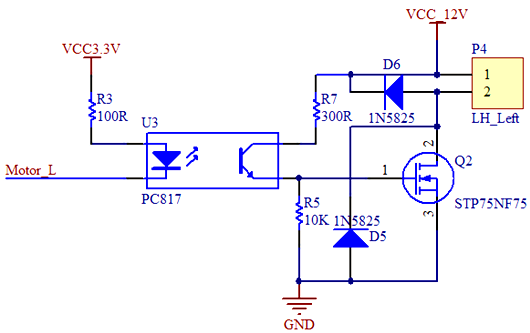 直流電機(jī) 驅(qū)動 H橋 MOS管